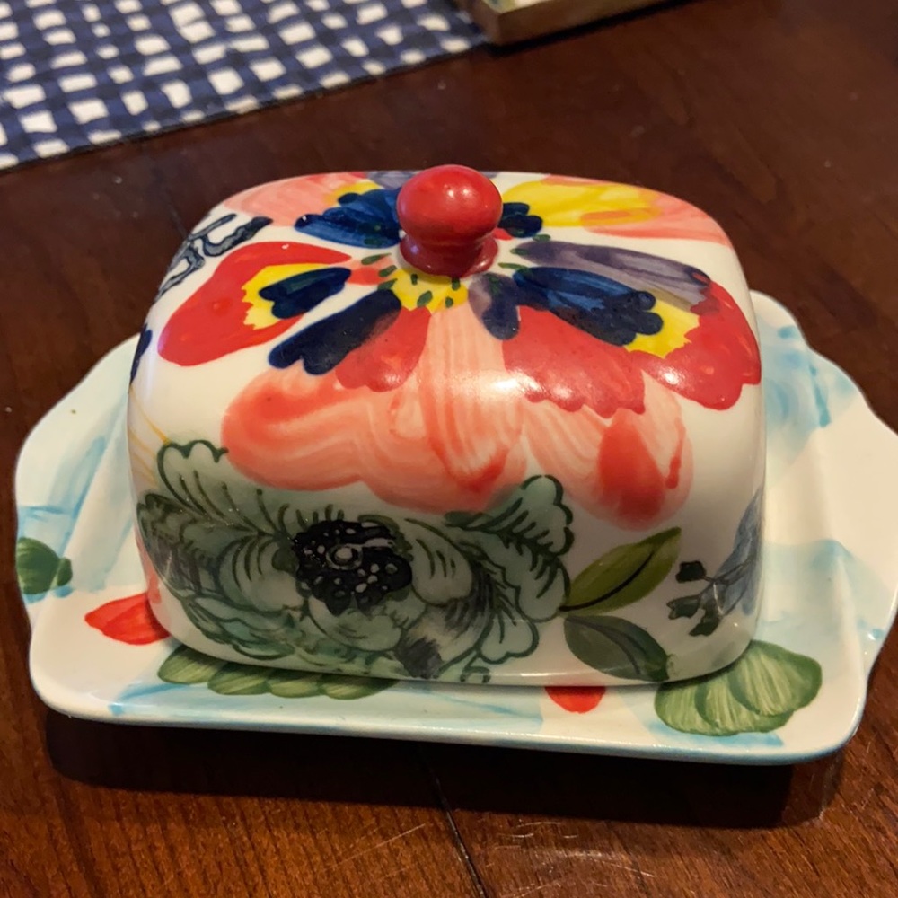 Anthropologie Butter Dish- mint condition